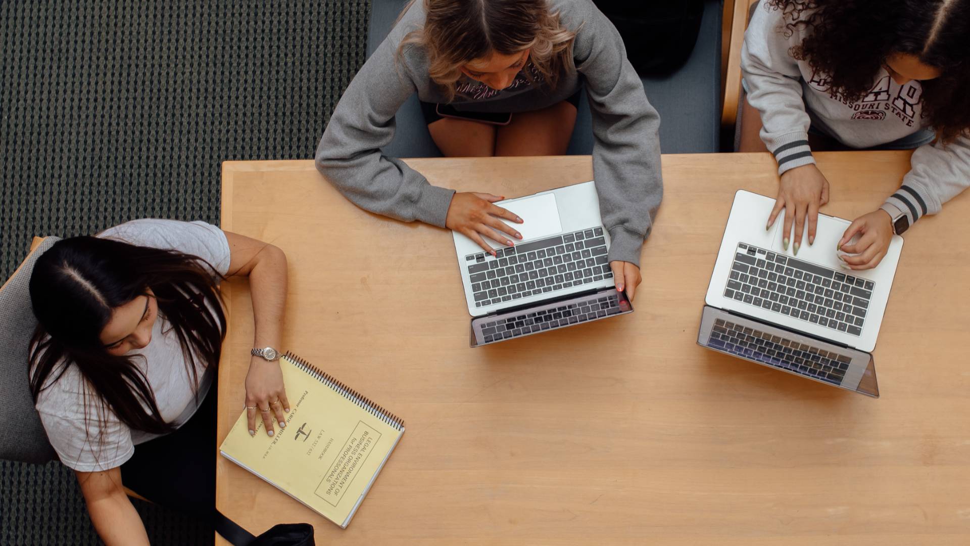 Studying in the library